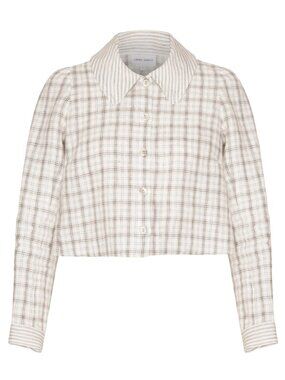 Laura Garcia x Dani Collar Plaid Blouse NWT $395 Sz 0